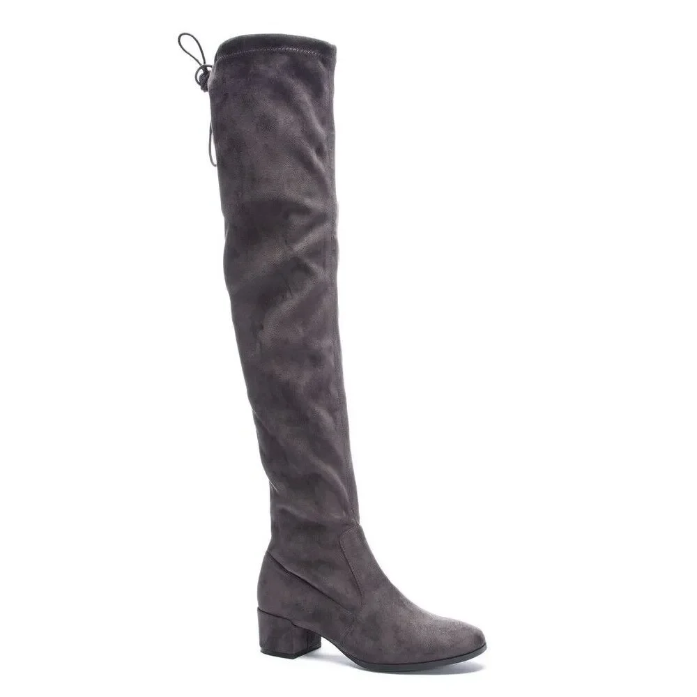 Chinese Laundry Women Over the Knee Sock Boots Mystical Sz US 5.5 Gunmetal Gray